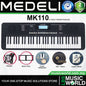 Medeli MK110 61 Keys Portable Keyboard Complete Package with Original Adapter - Black