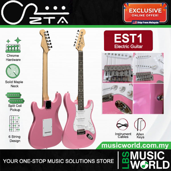 ZTA EST1 Stratocaster Electric Guitar Package Bundle Set with Tremolo
