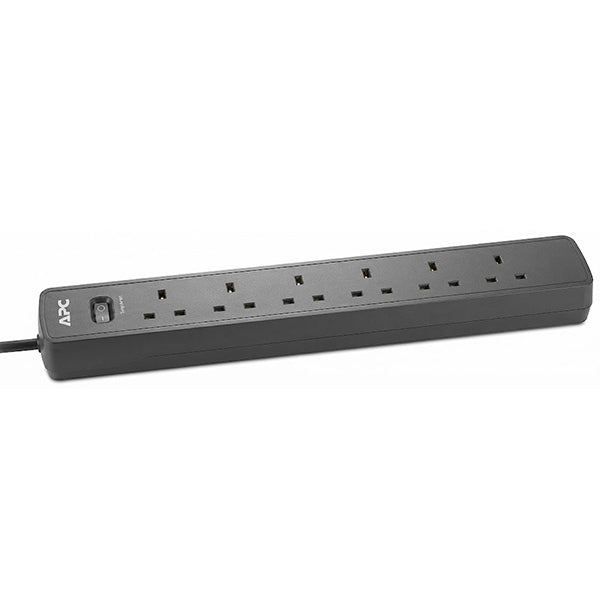APC PME6U2B-UK Power Surge Protector 6 Way Extension Socket With 2 USB A (PME6U2BUK PME6BUK)