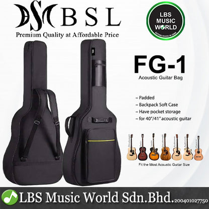 BSL FG-1 41 inch 600D Acoustic Guitar Gig Bag Bagpack Cover Soft Case