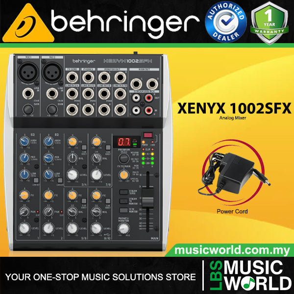 Behringer Xenyx 1002SFX 10 Channel Analog Streaming Mixer with Klark Teknik Effect (1002 SFX)