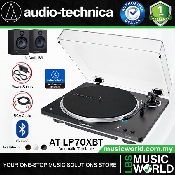 Audio Technica AT-LP70XBT Black Fully Automatic Wireless Bluetooth Belt Drive Turntable (ATLP70XBT LP70X LP70)