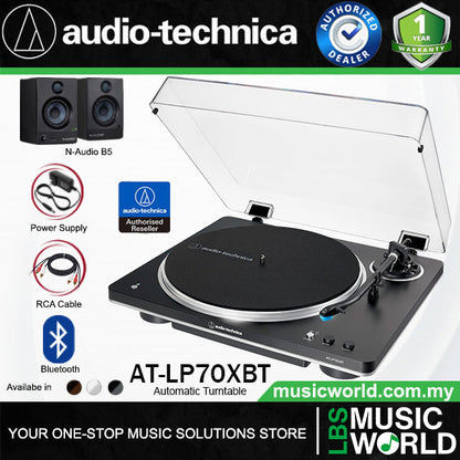 Audio Technica AT-LP70XBT Black Fully Automatic Wireless Bluetooth Belt Drive Turntable (ATLP70XBT LP70X LP70)