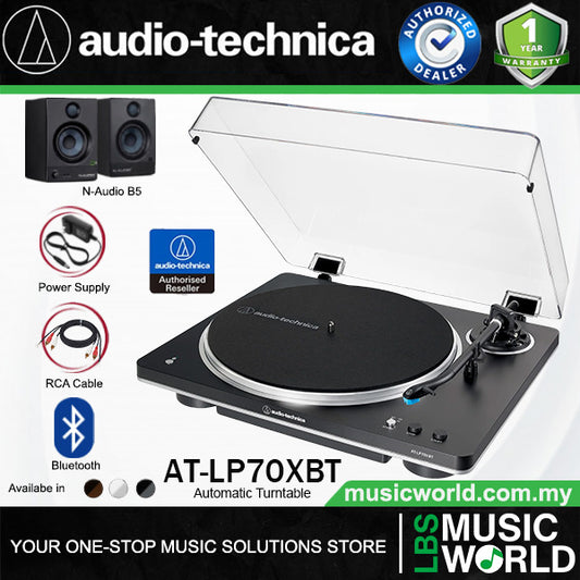 Audio Technica AT-LP70XBT Black Fully Automatic Wireless Bluetooth Belt Drive Turntable (ATLP70XBT LP70X LP70)