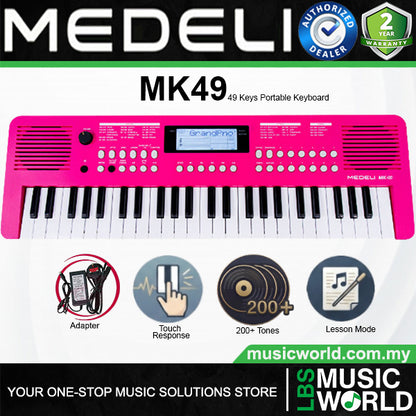 Medeli MK49 49 Keys Portable Keyboard Basic Package with Adapter