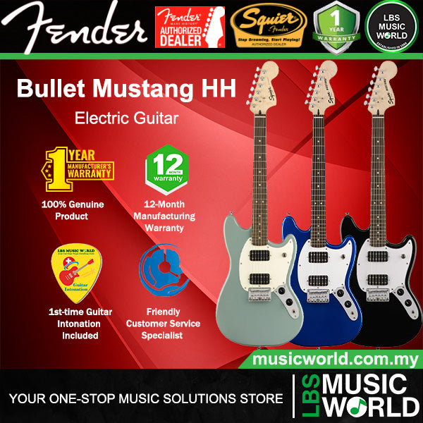 Squier By Fender Bullet Mustang HH Basswood Body Electric Guitar Laurel FB