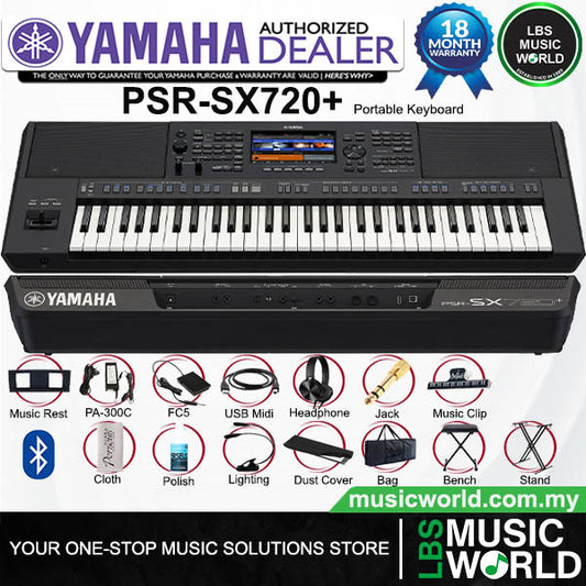 Yamaha PSR-SX720+ 61 Key Arranger Workstation Keyboard with Bluetooth (PSRSX720+)