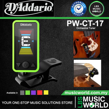 D'Addario PW-CT-17 Eclipse Clip On Chromatic Orchestral Tuner for Cello and Double Bass PWCT17)