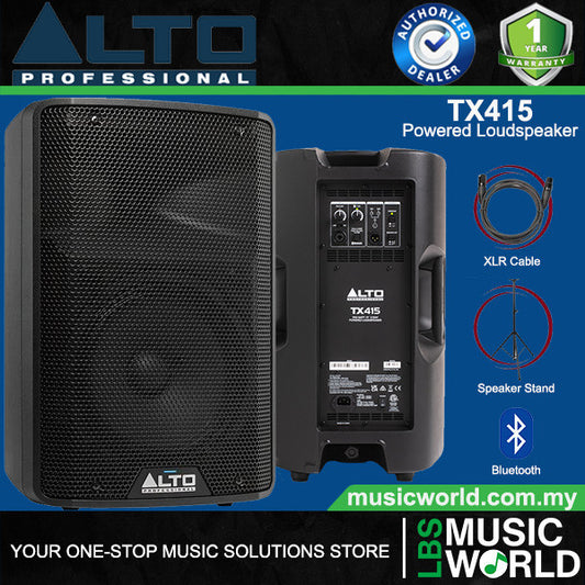 Alto Professional TX415 700W 15 inch Bluetooth Powered Loudspeaker with Stand and Cable