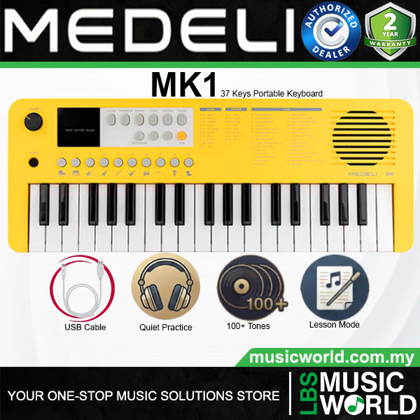 Medeli MK1 37 Key Portable Mini Keyboard with Original Adapter