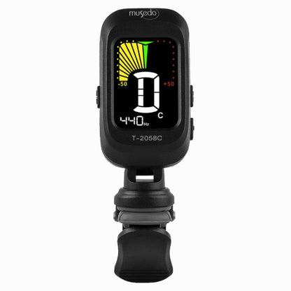 Musedo T-2058C Digital Tuner for Chromatic Bass Guitar Violin Ukulele Tuning Clip On - Black (T2058C)